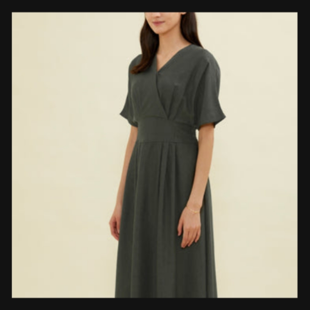 Flattering Dark Green Nursing Dress From Konny Baby With Pockets!